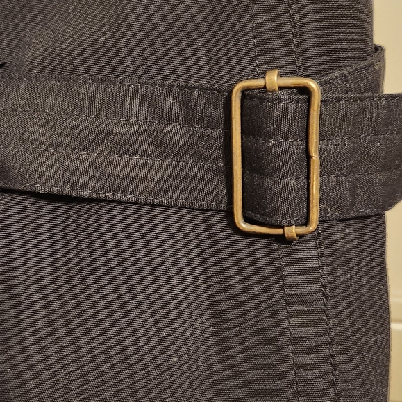 Vintage Black Long Trench Coat - Picture 5 of 8